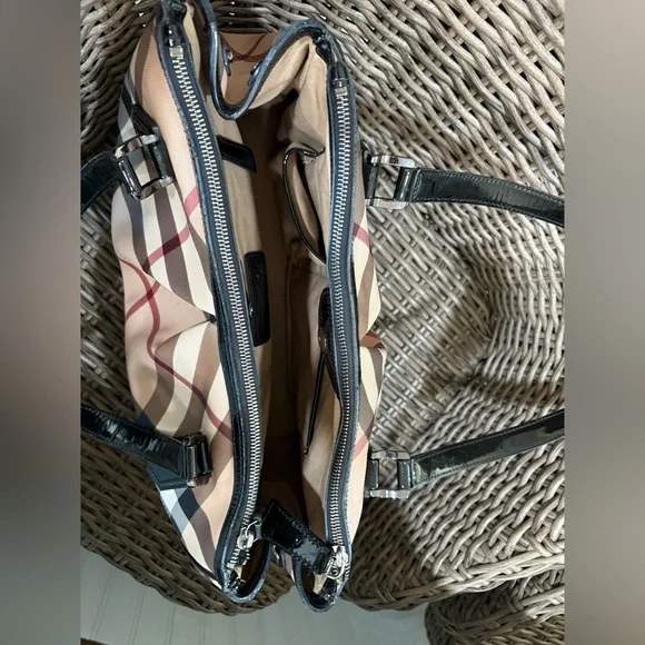 Burberry Checkered Shoulder Bag - Black, Tan, and Red - Picture 3 of 8